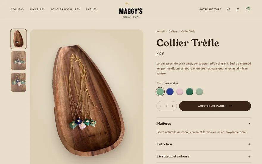 Proposition A, fiche produit